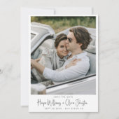 Invitation Mariage photo minimal moderne Enregistrer la date (Devant)