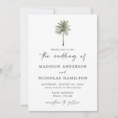 Invitation Mariage photo minimal Palm Tree (Devant)
