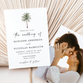 Invitation Mariage photo minimal Palm Tree