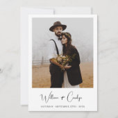 Invitation Mariage photo minimal simple et élégant (Devant)