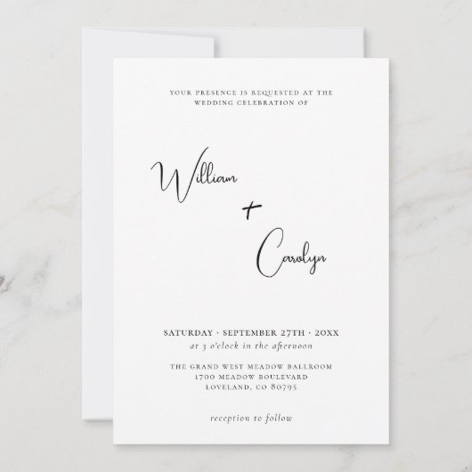 Invitation Mariage photo minimal simple et élégant (Dos)