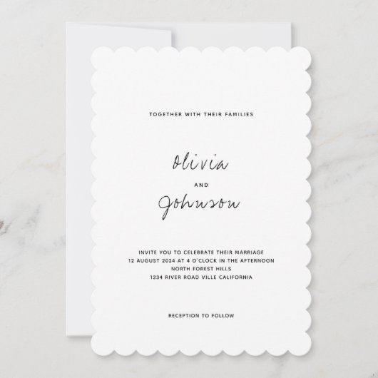 Invitation Mariage photo minimaliste (Devant)