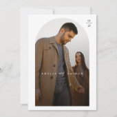 Invitation Mariage photo minimaliste beige moderne (Devant)