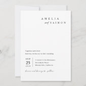 Invitation Mariage photo minimaliste beige moderne (Dos)