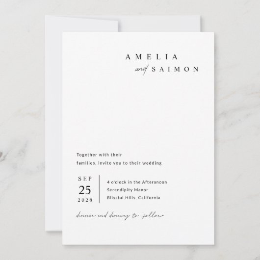 Invitation Mariage photo minimaliste beige moderne (Dos)