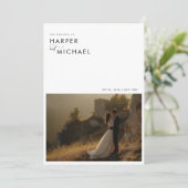 Invitation Mariage photo minimaliste Boho (Debout devant)
