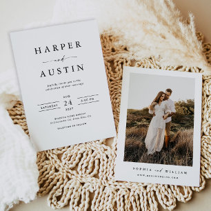 Invitation Mariage photo minimaliste Boho