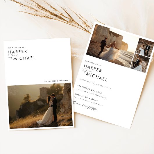 Invitation Mariage photo minimaliste Boho