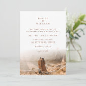 Invitation Mariage photo minimaliste Boho en terre cuite (Debout devant)