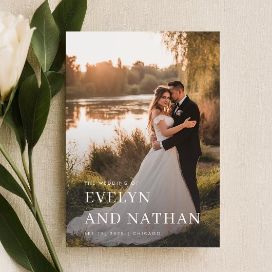 Invitation Mariage photo minimaliste Budget Moderne