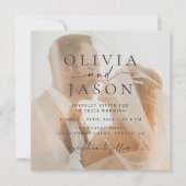 Invitation Mariage photo minimaliste Carré élégant (Devant)