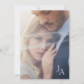 Invitation Mariage photo minimaliste Crimson rouge (Dos)