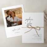 Invitation Mariage photo minimaliste de script moderne<br><div class="desc">Faire-part de mariage photo minimaliste de script moderne</div>