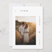 Invitation Mariage photo minimaliste élégant (Devant)