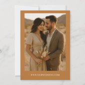 Invitation Mariage photo minimaliste en bronze de cuivre (Dos)