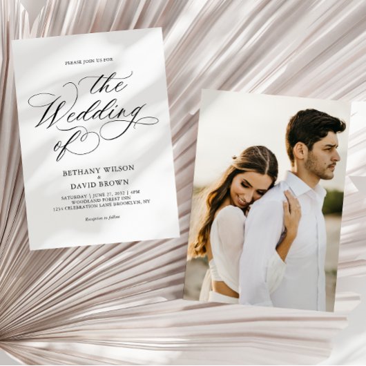 Invitation Mariage photo minimaliste et élégant