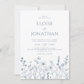 Invitation Mariage photo minimaliste Fleur sauvage (Devant)