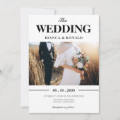 Invitation Mariage photo minimaliste moderne (Devant)