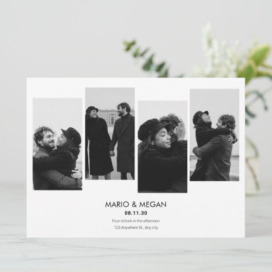 Invitation Mariage photo minimaliste moderne (Debout devant)
