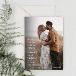 Invitation Mariage photo minimaliste moderne