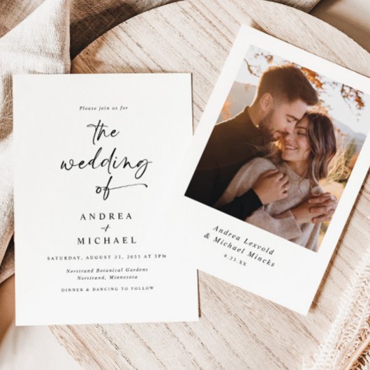 Invitation Mariage photo minimaliste moderne