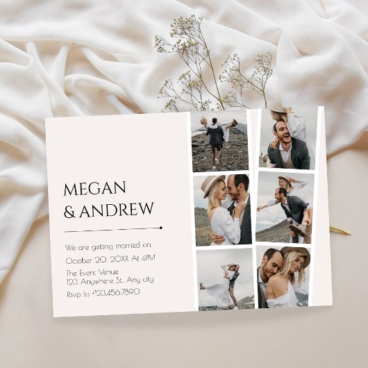Invitation Mariage photo minimaliste moderne
