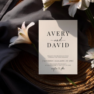 Invitation Mariage photo minimaliste moderne