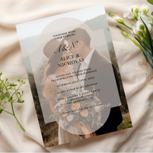 Invitation Mariage photo minimaliste moderne