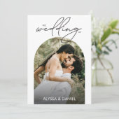 Invitation Mariage photo minimaliste moderne (Debout devant)