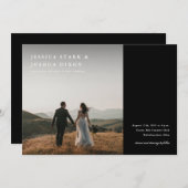 Invitation Mariage photo minimaliste moderne (Devant / Derrière)