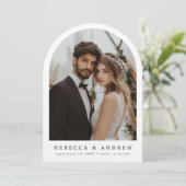 Invitation Mariage photo minimaliste moderne Arch (Debout devant)