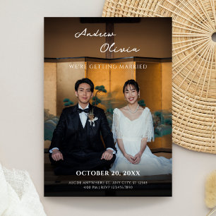 Invitation Mariage photo minimaliste moderne asiatique tradit