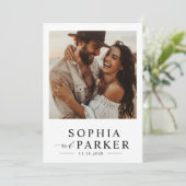 Invitation Mariage photo minimaliste moderne Boho (Debout devant)