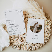 Invitation Mariage photo minimaliste moderne Boho