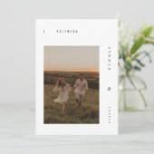 Invitation Mariage photo minimaliste moderne Boho (Debout devant)