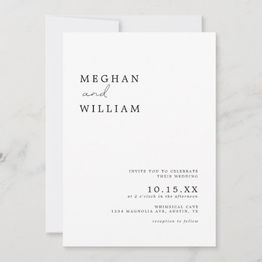 Invitation Mariage photo minimaliste moderne Boho (Devant)