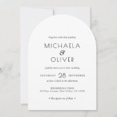 Invitation Mariage photo minimaliste moderne Boho Arch (Devant)