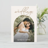 Invitation Mariage photo minimaliste moderne Boho Arch (Debout devant)