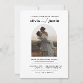 Invitation Mariage photo minimaliste moderne Boho Arch (Devant)