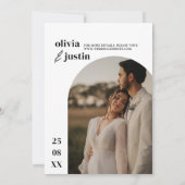 Invitation Mariage photo minimaliste moderne Boho Arch (Dos)