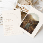 Invitation Mariage photo minimaliste moderne Boho Arch<br><div class="desc">Designed to coordinate with the "Arches Minimum" Wedding Invite Collection. To change details,  click "détails". To move the text or change the size,  font,  or color,  click "Edit using Design Tool". View the collection link on this page to see all of the matching items in this beautiful design.</div>