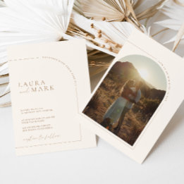 Invitation Mariage photo minimaliste moderne Boho Arch