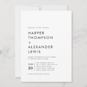 Invitation Mariage Photo Minimaliste Moderne Chic (Devant)