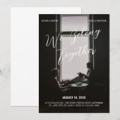 Invitation Mariage photo minimaliste moderne noir (Devant / Derrière)