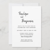 Invitation Mariage photo minimaliste moderne noir et blanc (Devant)