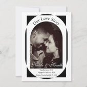 Invitation Mariage photo minimaliste moderne noir et blanc (Dos)