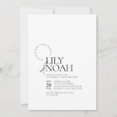 Invitation Mariage photo minimaliste moderne noir et blanc (Devant)
