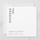 Invitation Mariage photo minimaliste moderne noir et blanc (Dos)