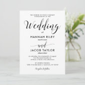 Invitation Mariage photo minimaliste noir et blanc (Debout devant)