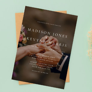 Invitation Mariage photo minimaliste noir et blanc